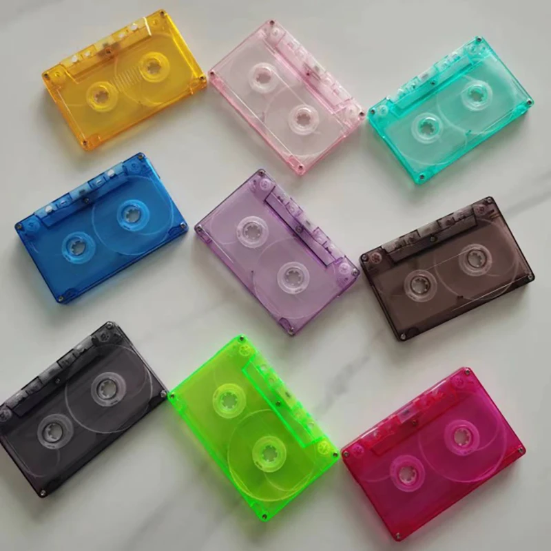 Popular Cassette Tape Transparent Storage Box Audio Magnetic Recording Blank Tape Case Dustproof Box 1Pc