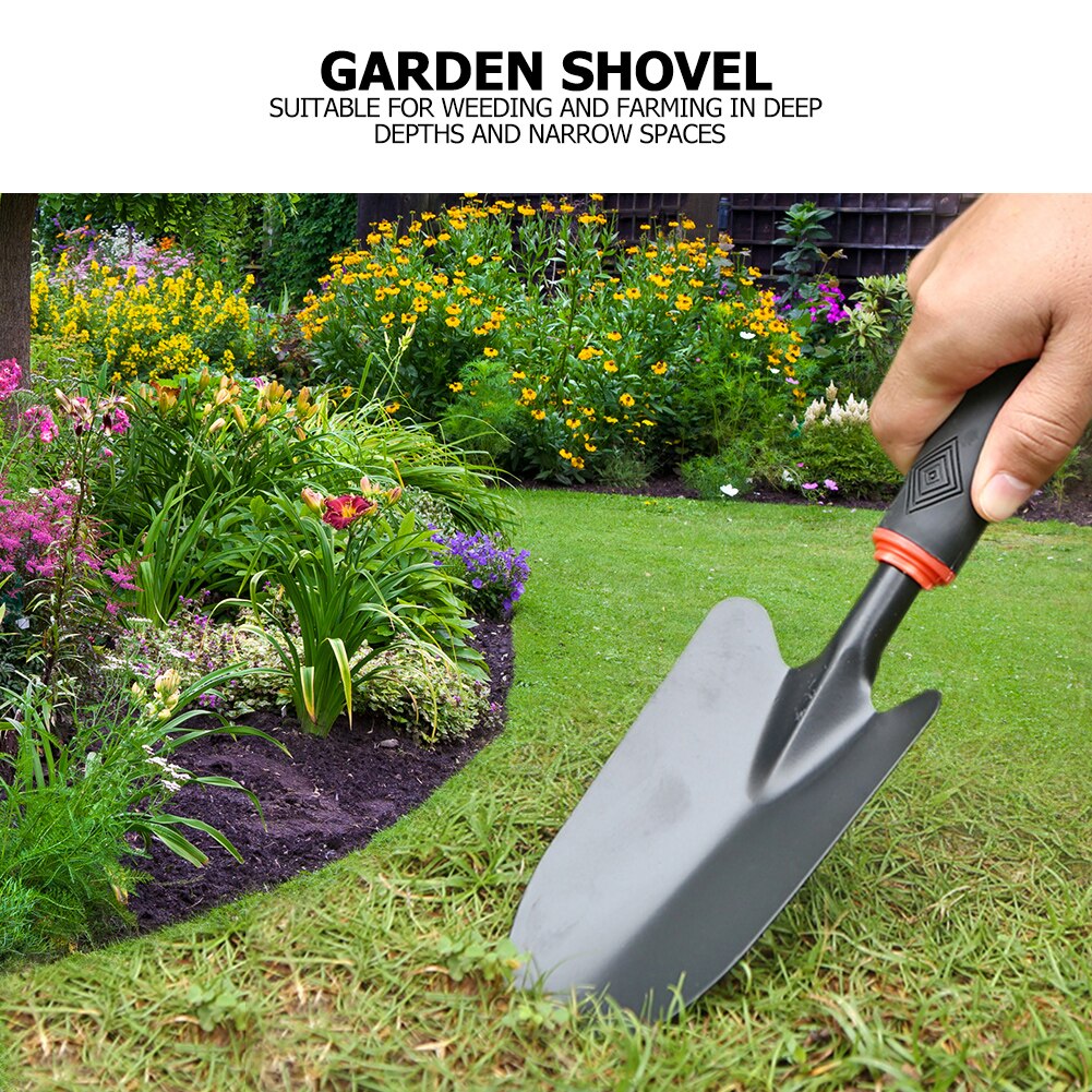 Metal Steel Narrow Head Garden Shovel Flower Planting Loosening Soil Tool Digging Weeding Shovel Gardening Tool