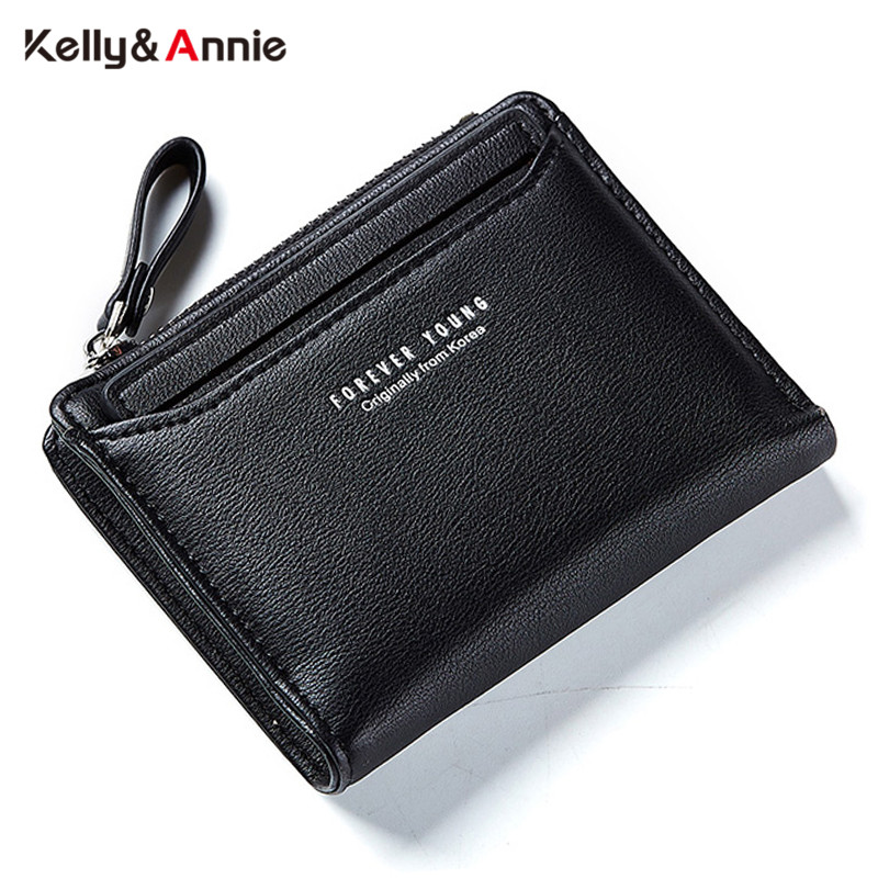 Individual ID Card Holder Wallet Women Leather Zipper Coin Purse Ladies Purses Forever Young Female Wallet Carteira