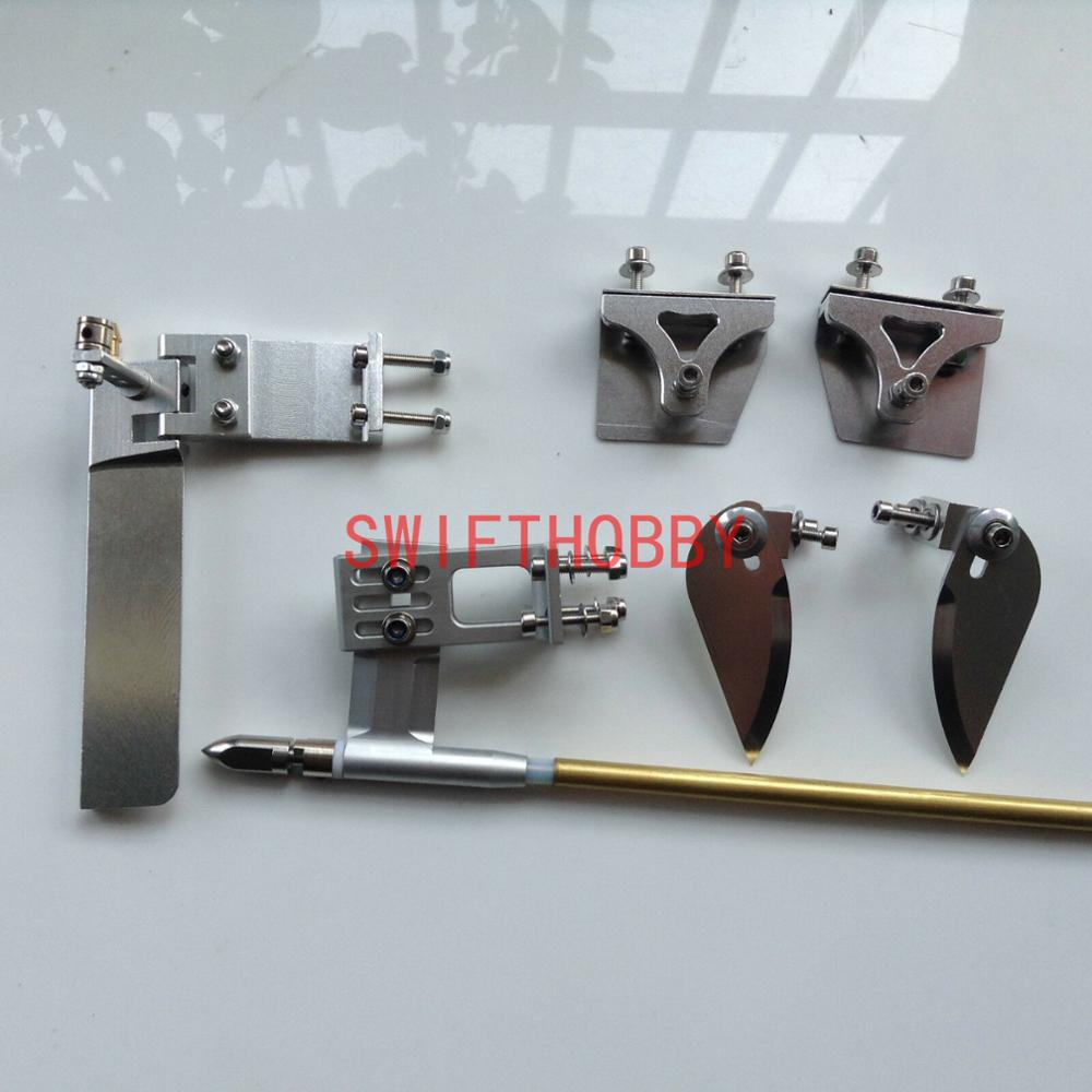 Gouvernail 95mm/jambe de force/jeu de câbles 4mm/aileron de virage/onglet de garniture pour bateau électrique nitro rc
