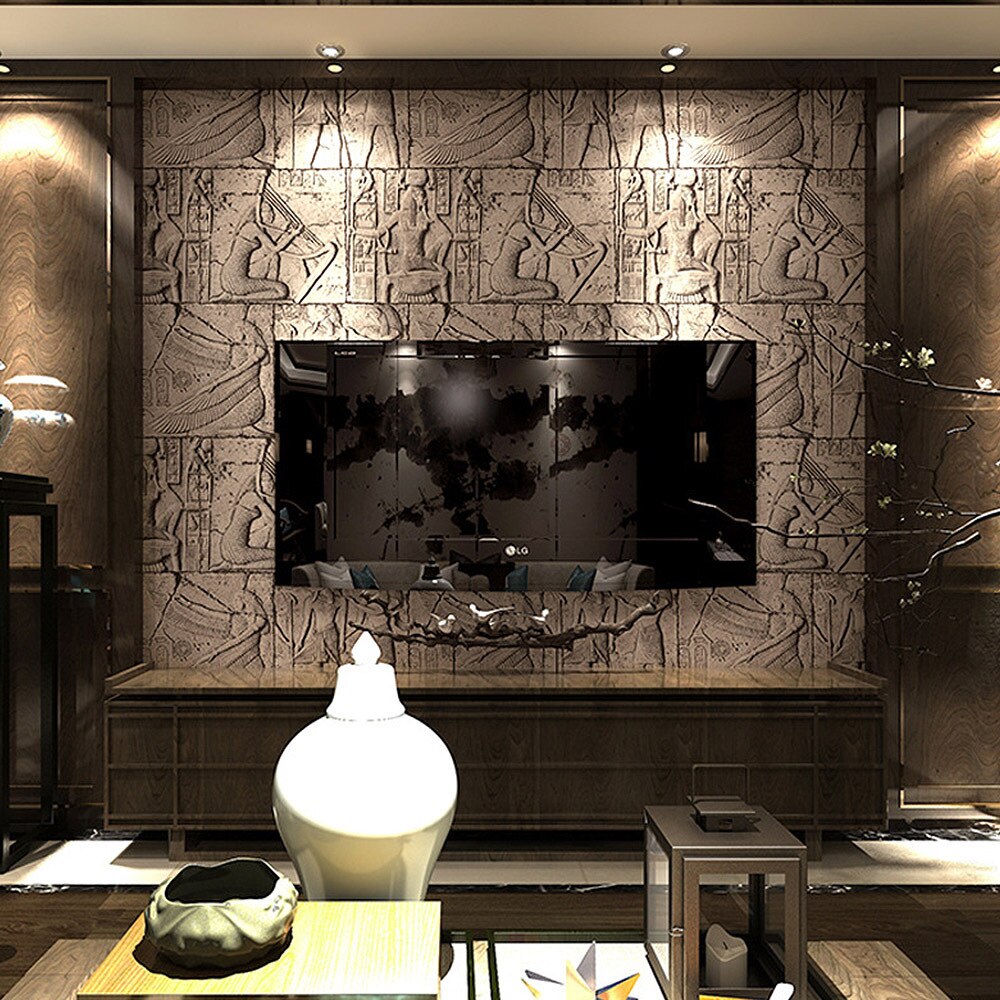 Behang 3D Oude Egyptische Woonkamer Muurstickers Home Decoratie Tv Achtergrond Behang Slaapkamer Behang