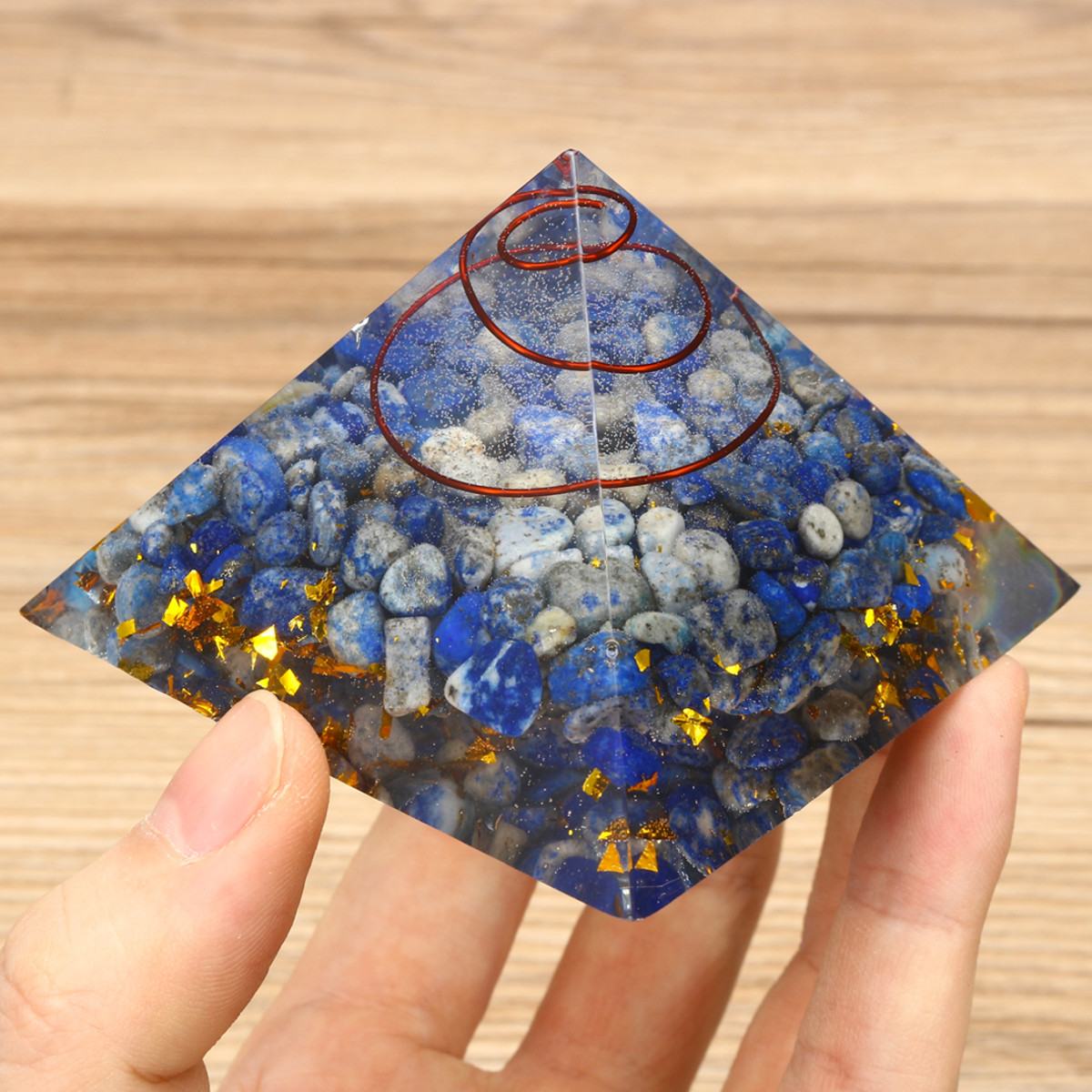 7-7.5cm Orgonite Ajudar as Empresas A Melhorar A Fortuna Energia Cristal Natural Processo de Orgone Pirâmide Decoração Resina Presente Sorte