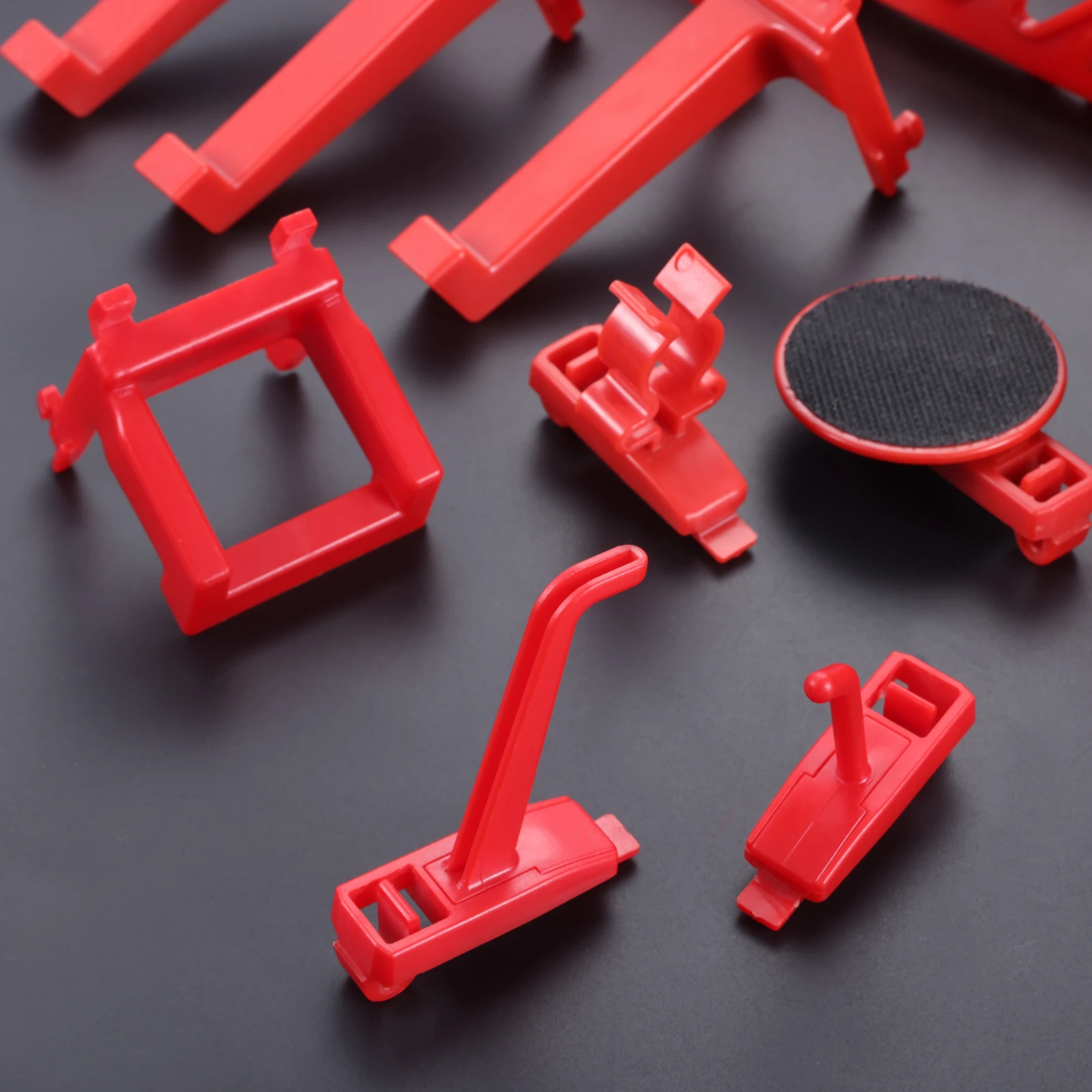 1pc- huls pladekrog rød plastik abs pegboard ophæng værktøjsholder vægmonteret displayreol hardware opbevaring garage organisering