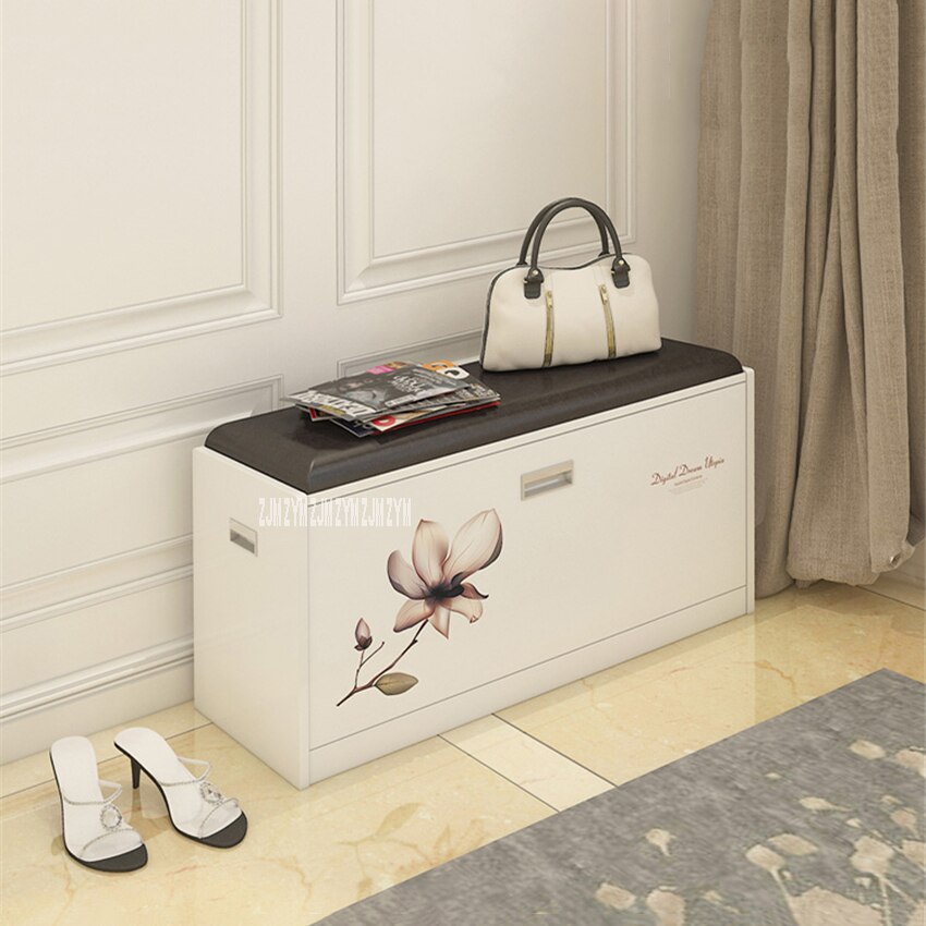 MAZ80 Free-Installation Wood Tipping Bucket Shoe Storage Cabinet Multifunctional Change Shoe Stool Shoe Rack Shoes Trying Stool