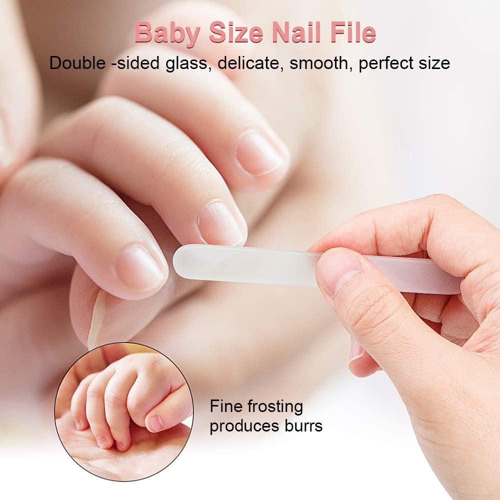 AMTOY-Juego de cuidado de uñas 4 en 1 para bebé recién nacido, cortauñas portátil seguro para niños, tijeras, lima, pinzas, caja, Kit de manicura