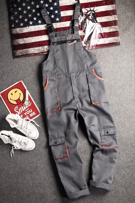 Plus size Men Bib Working Overalls Male Work Wear uniforms Tooling Overalls Worker Repairman Strap Jumpsuits BDK01