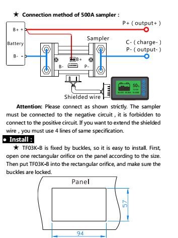 Dc 500A Coulomb Meter Batterij Monitor Resterende Capaciteit Indicator Voltage Spanning Lithium Lifepo Lood-zuur 12V 24V test