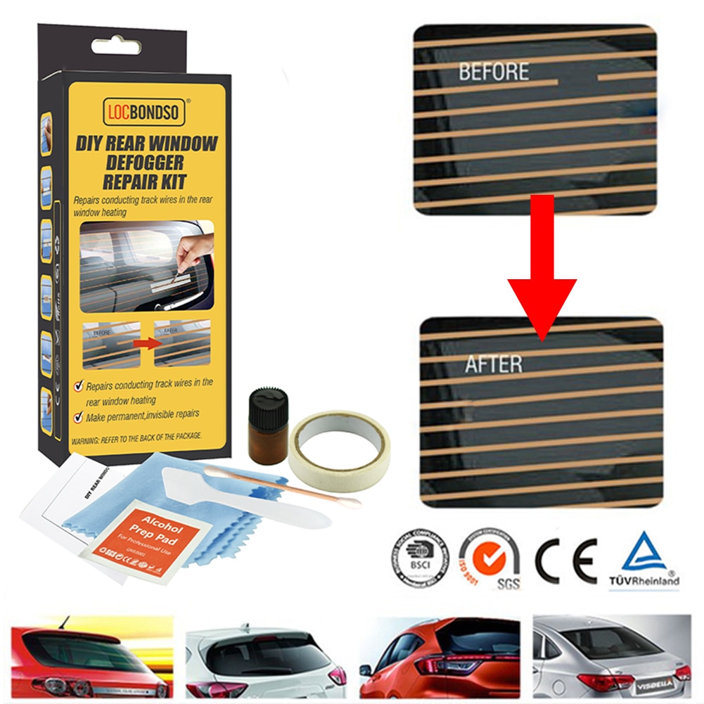 Car Rear Window Defogger Repair Kit Quick Repair Scratched Broken Defroster Heater Grid Lines Fix Broken Defogger Grid Lines