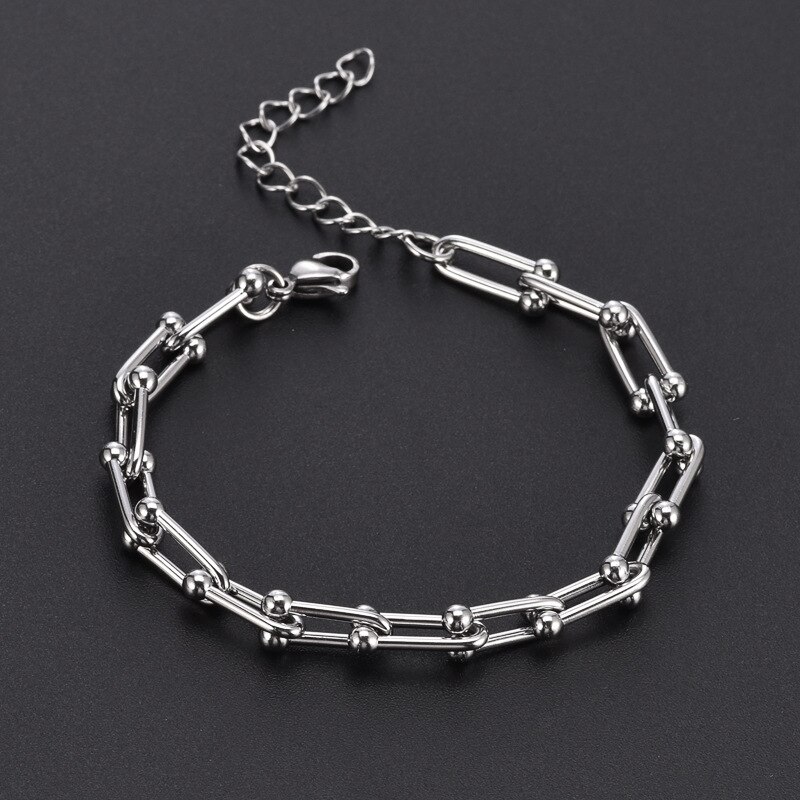 oben Edelstahl U-geformt handgefertigt Kette Armbinde Für Frauen Charme Armbänder Neue Modeschmuck Mädchen