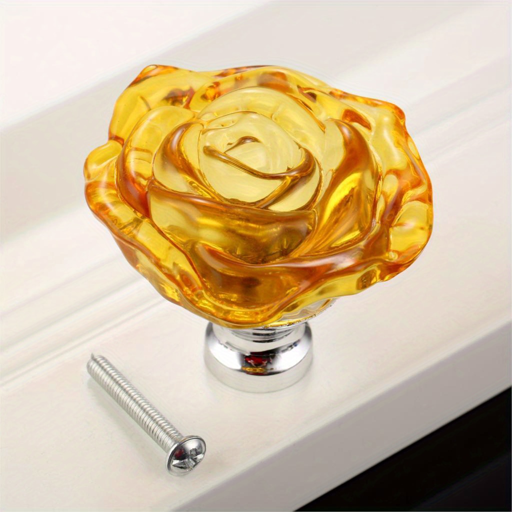 1pc 50mm krystallrose glass klare knotter til møbler, kjøkken, skuffer, skap, kommode, skaphåndtak, møbelbeslag: Rosa