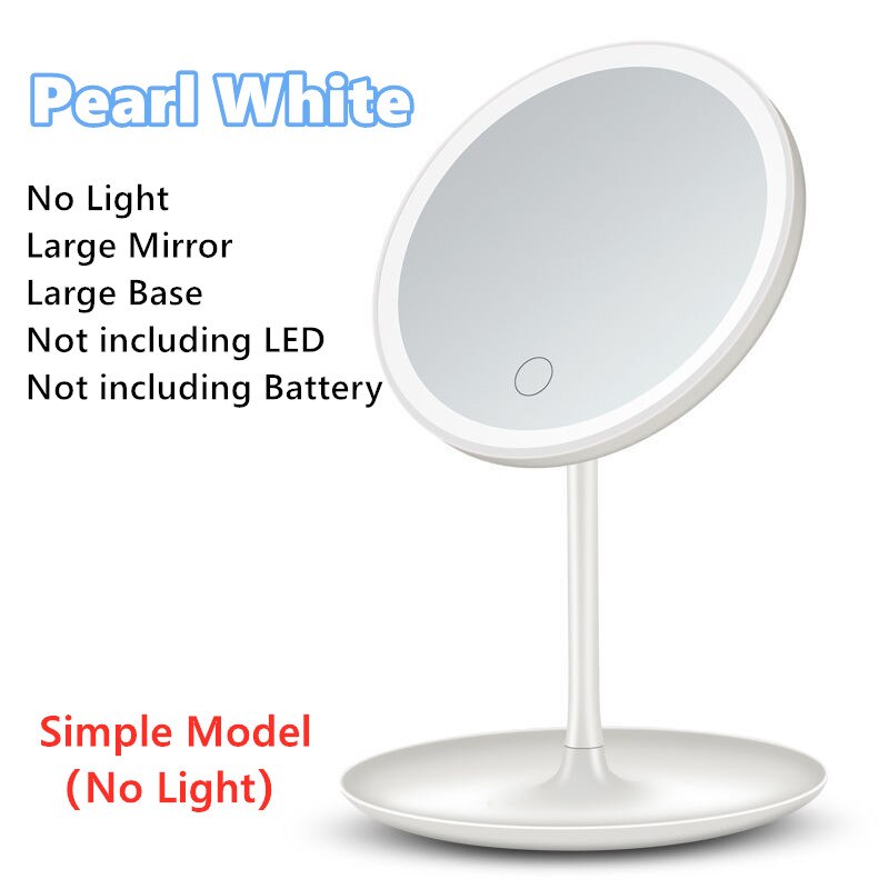 Led Light Makeup Mirror Storage LED Face Mirror Adjustable Touch Dimmer USB Led Vanity Mirror Table Desk Cosmetic Mirror: Gray