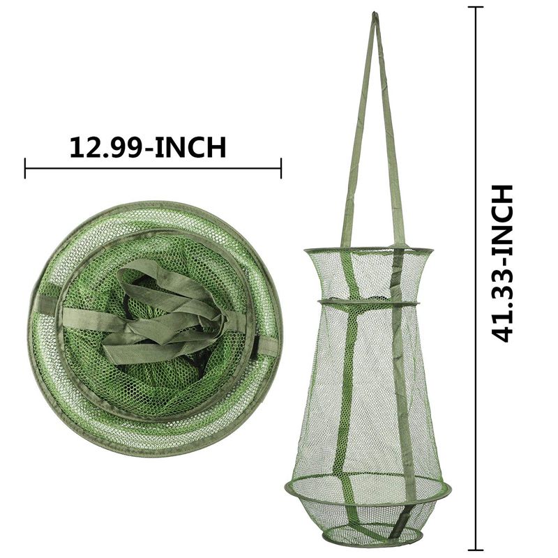 Fishing Net Mesh Fish Trap Collapsible Fish Cage/Fishing Keep Net/Fishing Basket for Keeping Lures Crayfish Crab Fishes Smelt Mi