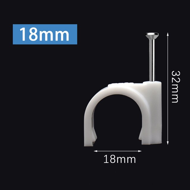 100 Pcs 4mm To 25mm Cable Steel Nail Line Card Card Wire Line Circular Cable Clips Trough Wire Fixing White Wire Retainer