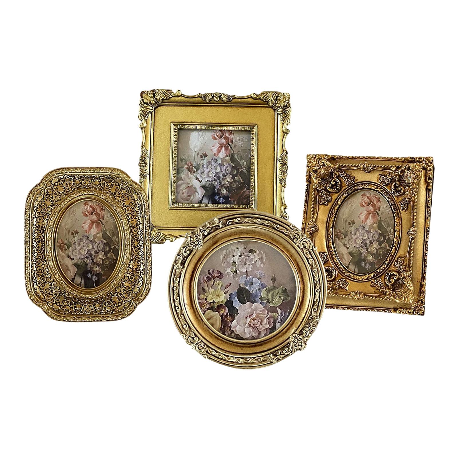 retro-Stil verzierten Bilderrahmen Blumen geprägt Tischplatte Zauberstab montiert Ornament Barock Foto rahmen für Hochzeits flur Neujahr