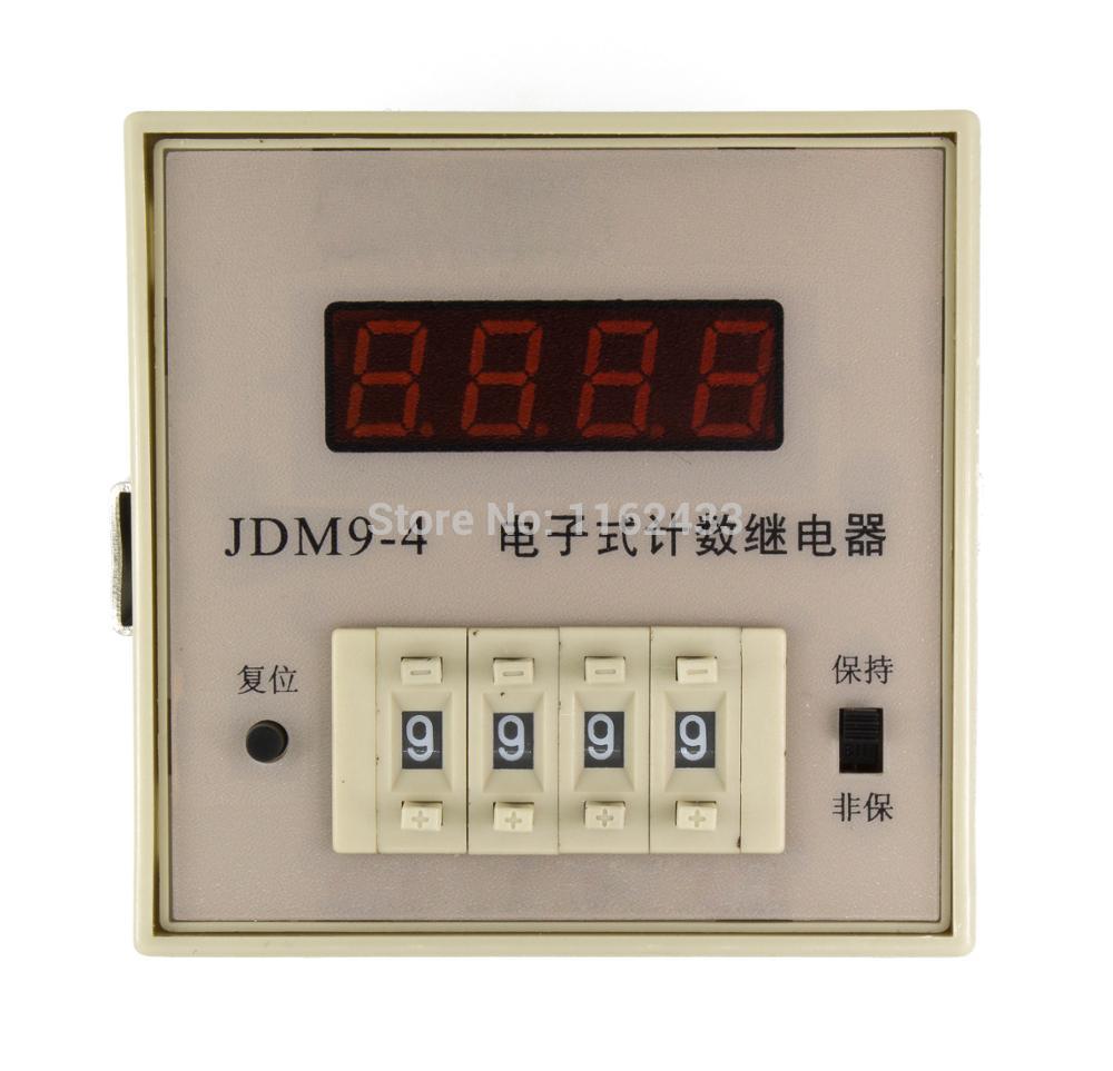 JDM9-4 compter le relais de comptage de compteur numérique ca 220V 110V cc 24V 12V AC 380V