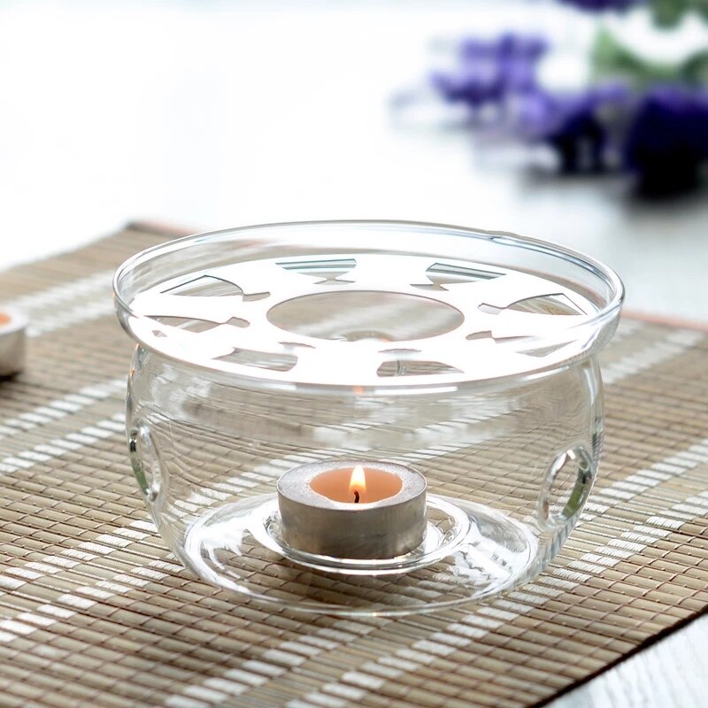 Tekande varmere isolering base lysestage kaffe vand klart glas varmebestandigt te tilbehør-opvarmning