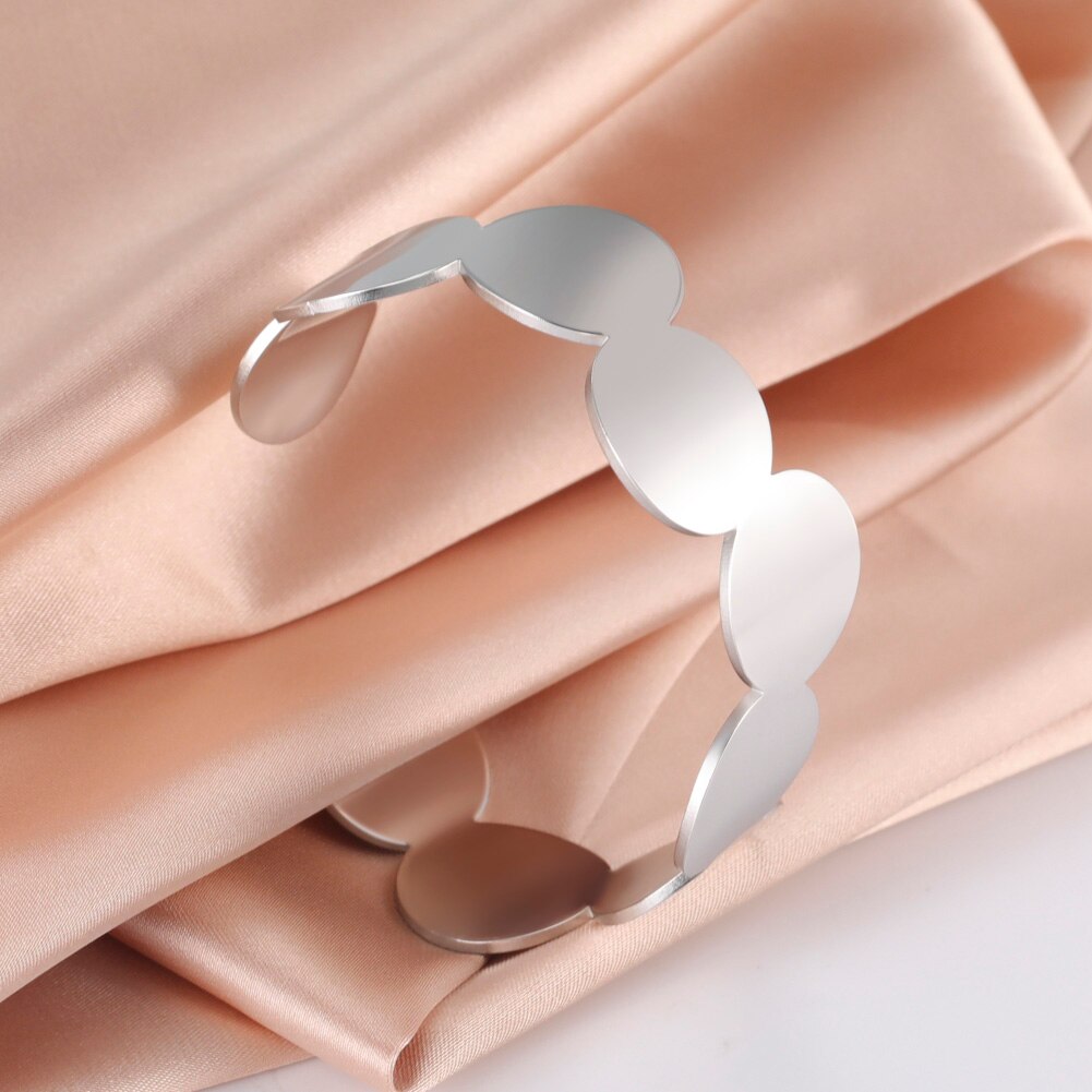 Skyrim bracciale rigido regolabile semplice in acciaio inossidabile con bracciale tondo geometrico per gioielli da donna per matrimonio