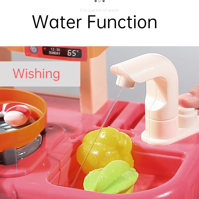 Nuova Funzione Acqua Calda Acqua di Rubinetto Lagre Dimensione Giochi di imitazione Da Cucina in Plastica Giocattolo per Bambini Cucina Cucina Giocattolo del Regalo Dei Bambini Giocattoli D138