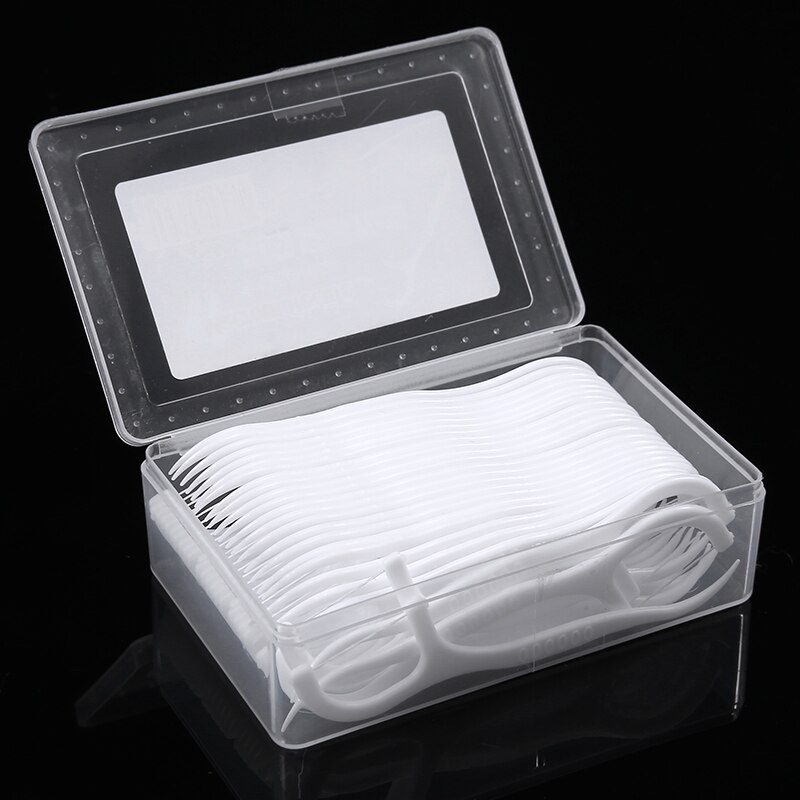 50Pcs/box Dental Floss Flosser Tooth Pick Toothpicks Hygiene Stick Oral Care Teeth Cleaning Interdental Brushes