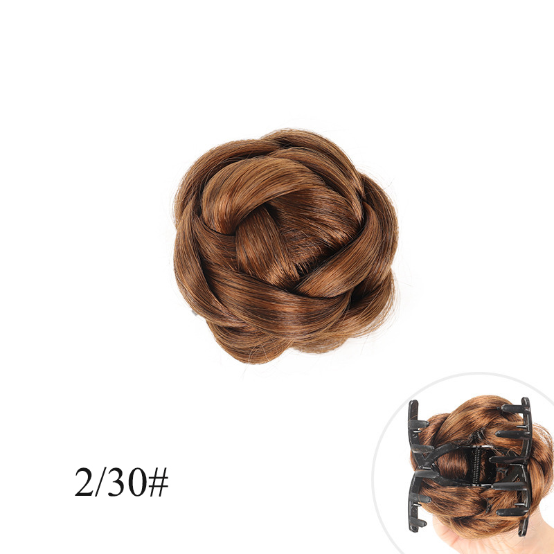 En paryk til kvinder, et par hårnåle, en afslappet blomsterknop-hårknold i baghovedet, en fluffy kunstig hårknold: #2