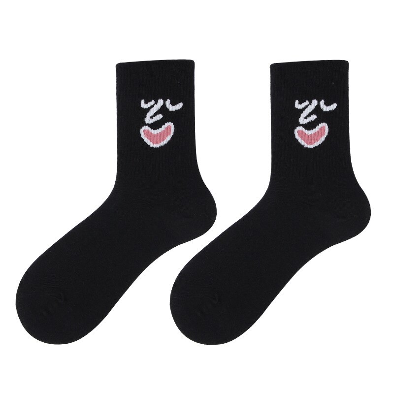 unisex komisch Gesicht Sport Socken Mehrfarbig Mädchen Korea irre Harajuku Socken Laufen Socken Sport Basketball Radfahren Frauen Socken: Stil1