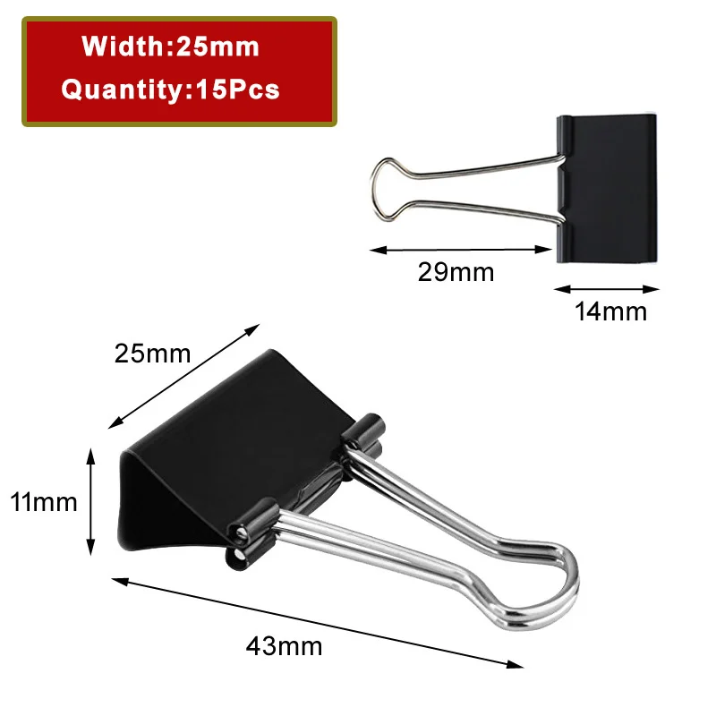 Clips de carpeta de 5-30 Uds., Clips traseros plegables de Metal, abrazadera de Clip de papel pequeña de 15/19/25/32/41/51mm, Clip de oficina para el hogar, escuela, almacenamiento de oficina: Cobre envejecido