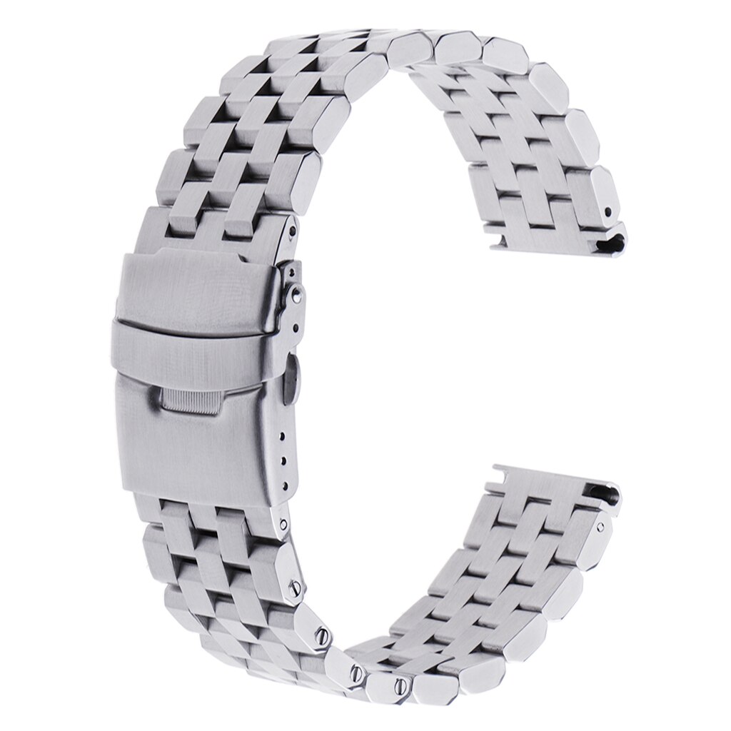 20/22/24mm Stainless Steel Solid Link Watch Band Strap Straight Bracelet