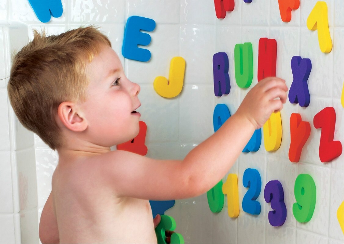 A-Z Und 0-9 36 teile/satz Puzzle Spielzeug 2-3 Jahre Alt Wasser Dusche Alphanumerische Paste Baby Bad buchstaben Und Zahlen Schaum Spielzeug