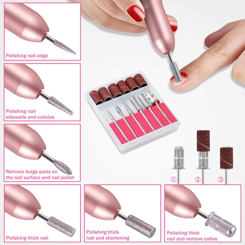 YBLNTEK-máquina pulidora eléctrica para uñas, con carga USB, para manicura y pedicura, para salón de casa