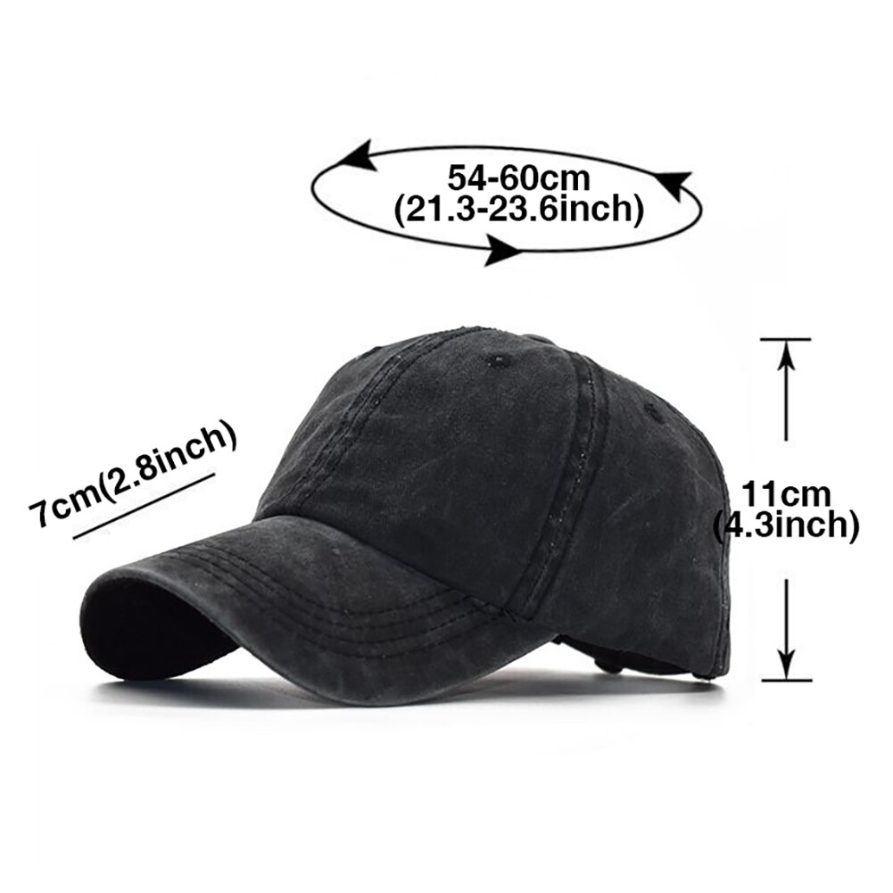 Mænd vasket bomuld baseball cap vintage solid farve justerbar anti uv udendørs sport hestehale hat baseball cap