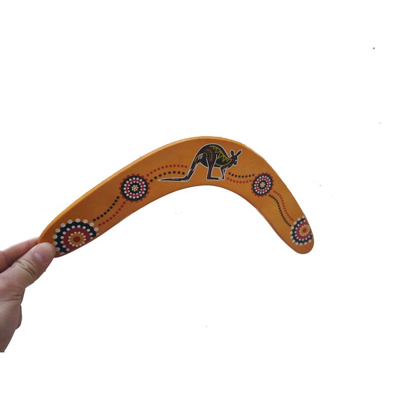 Children Outdoor Toy Print Boomerang Wooden Dart V-Shaped Dart Wooden Boomerang Outdoor Sports Equipment Skills