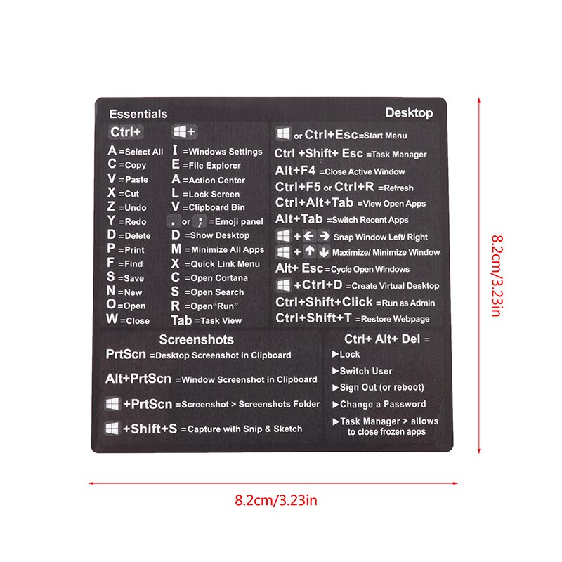Windows PC Reference Keyboard Computer Shortcut Sticker Adhesive Removable Stickers For Quick Reference Keyboard Guide