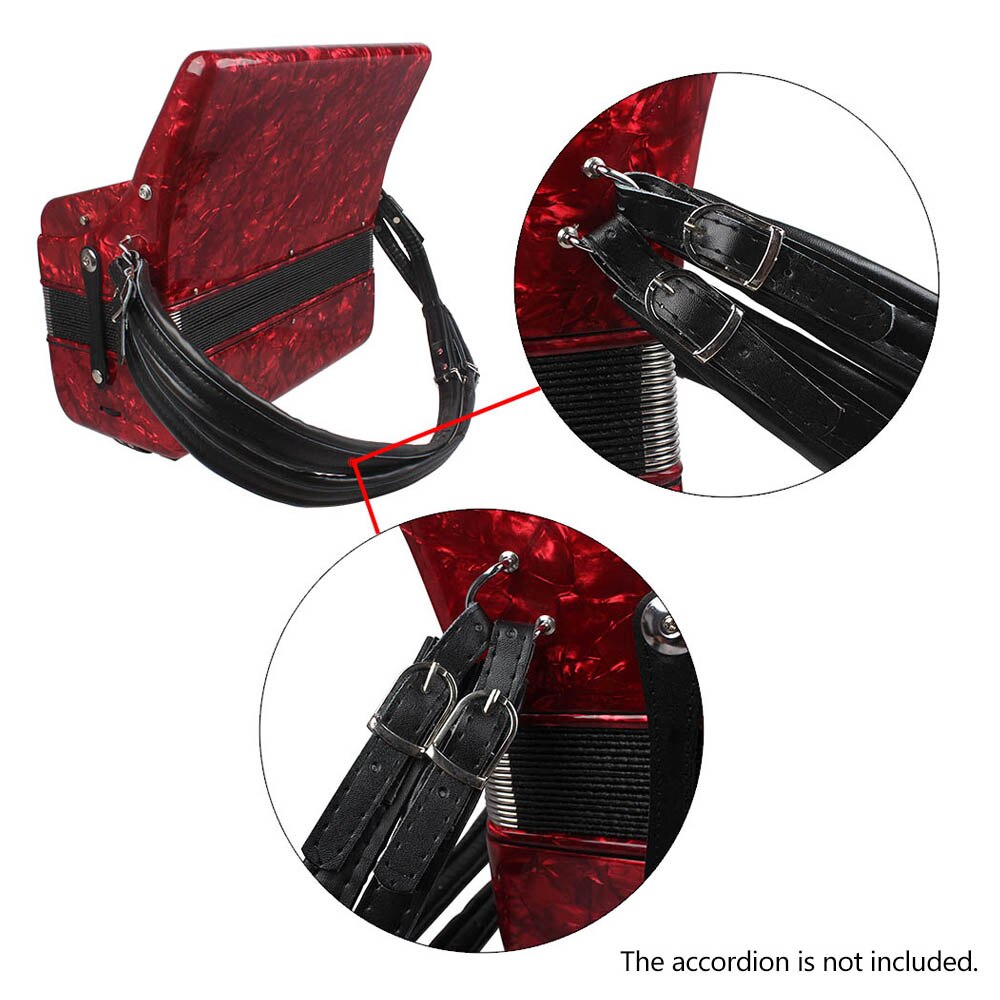 One Pair Adjustable Synthetic Leather Accordion Shoulder Straps for 16-120 Bass Accordions