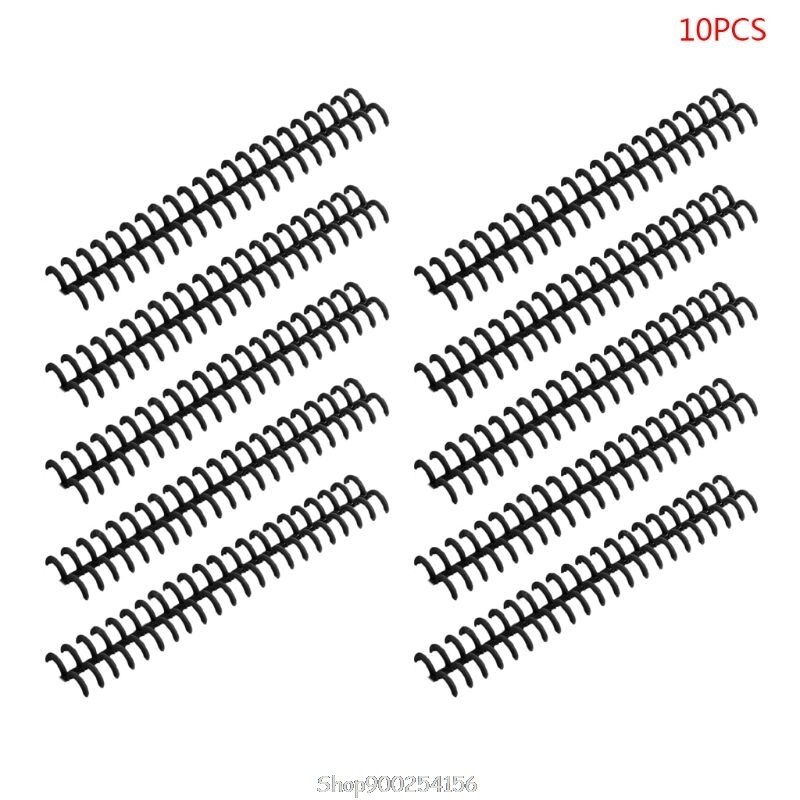 10pcs Plastic Loose Leaf Link Spiral Circles Binder Ring for 30 Holes Notebook Paper Book Stationery O01 20: Black