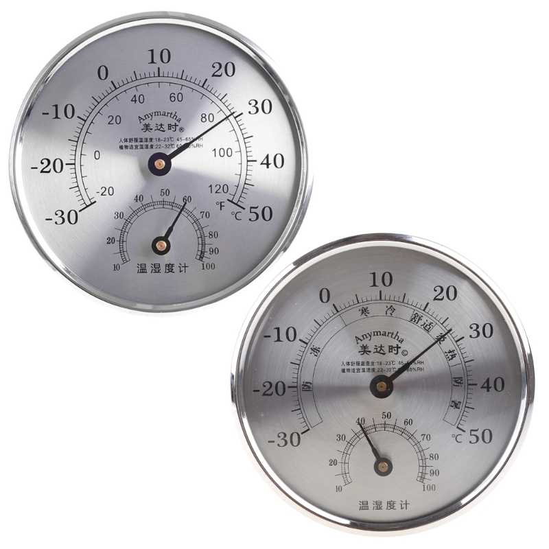 Round Thermometer Indoor Outdoor Large Wall Thermometer and Hygrometer,See The Temperature and Humidity of The Day