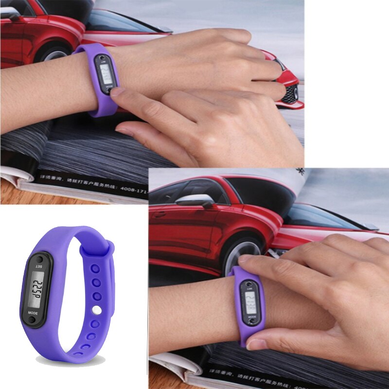 Digital LCD Walking Distance Wristband Silicone Run Step Watch Bracelet Pedometer Women&Men Sport Fitness Calorie Counter
