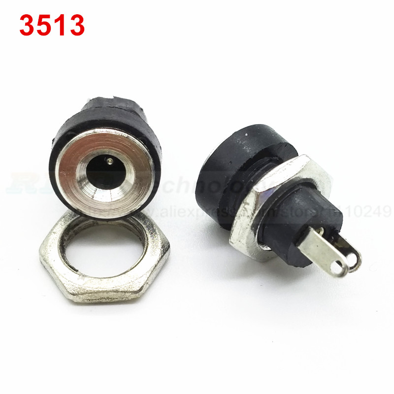10pcs/lot DC Power adapter dc jack connector DC022B 5.5 X 2.5 2.1 mm 3.5 X 1.3 mm: 3513