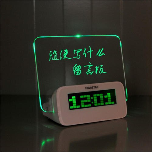 sales LED Light Fluorescent Message Board Digital USB HUB Wall Alarm Clock