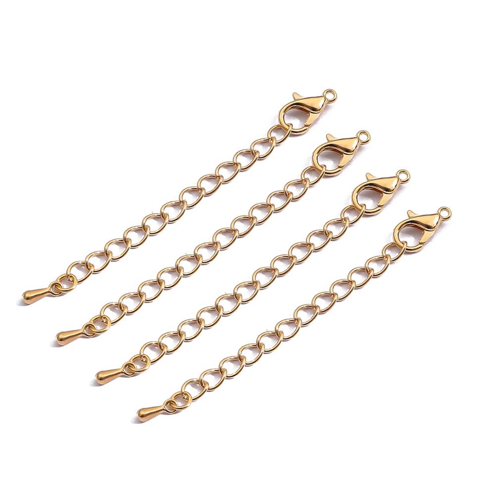 10 pièces 6 couleurs collier Extender Bracelet Extender Extension queues bricolage artisanat bijoux trouver des connecteurs assortis: KC Gold