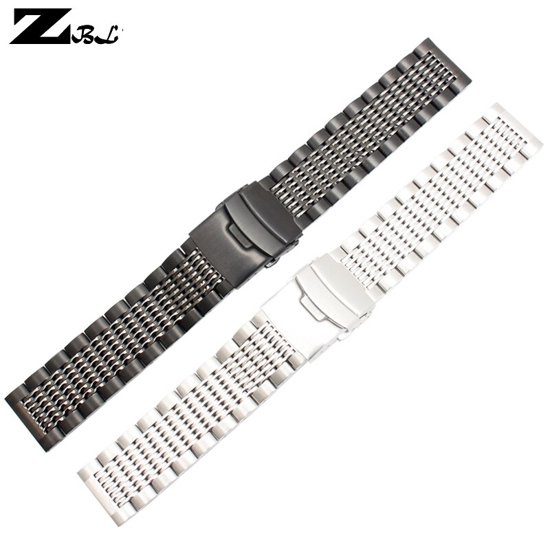 Rostfritt stål klockarmband 20mm 22 24mm solid metall klockarmband för huawei samsung klockarmband armbandsur armband