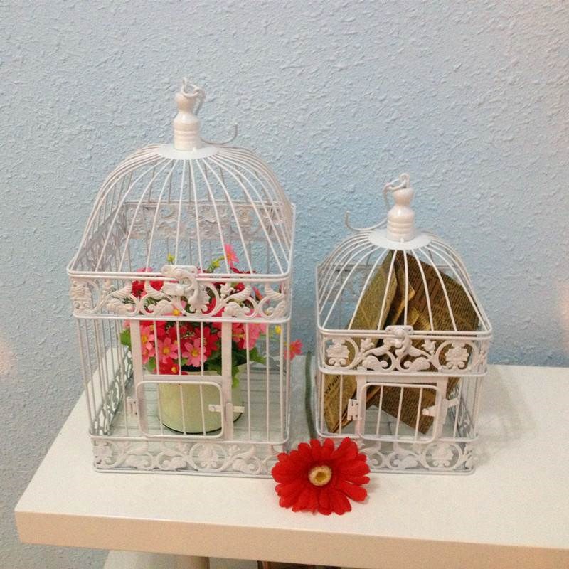 Cage à oiseaux en fer de décoration pour mariage, accessoire de décoration pour maison, Cage décorative personnalisée, couleurs noires et blanches
