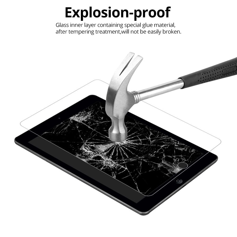 Protecteur d'écran, film en verre trempé pour iPad 10.2 Air 1 2 9.7 Mini 3 4 5 Pro 10.5 11 7e 6e 5e génération