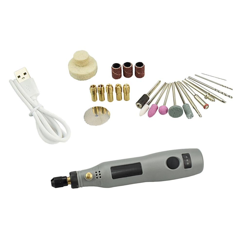Micro Electric Grinder Cordless Grinding Machine Carving Engraving Pen Trimming Polishing Micro Drilling Wood Jade Carving Tool: Silver