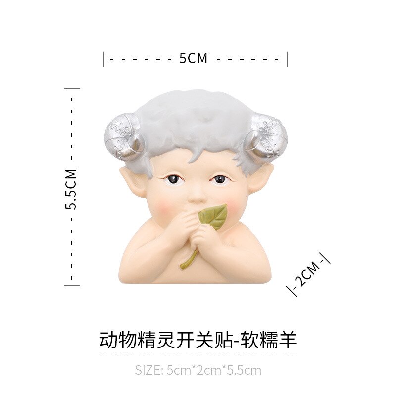 Funda de protección del interruptor, calcomanías de pared de dibujos animados 3D, cubierta protectora, adhesivo para el hogar, enchufe de pared decorativo: Soft waxy sheep