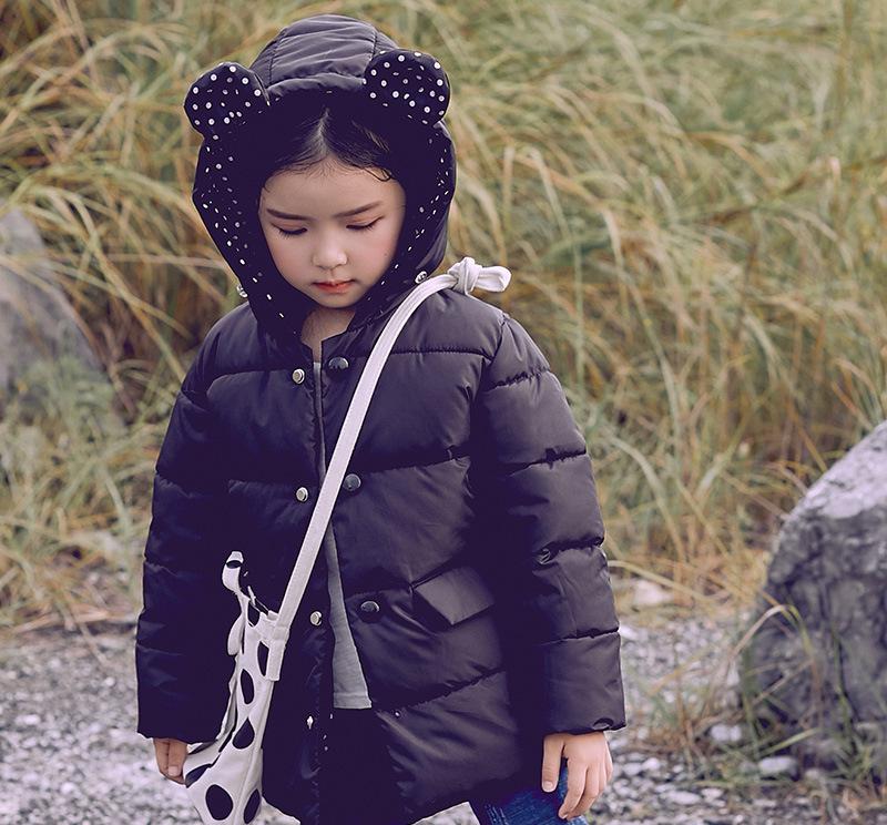Kinderen Beneden Gewatteerde Jas Herfst Winter Lange Mouwen Cartoon Kleding Met Hooded Kid Warme Beneden Katoenen Jas uitloper