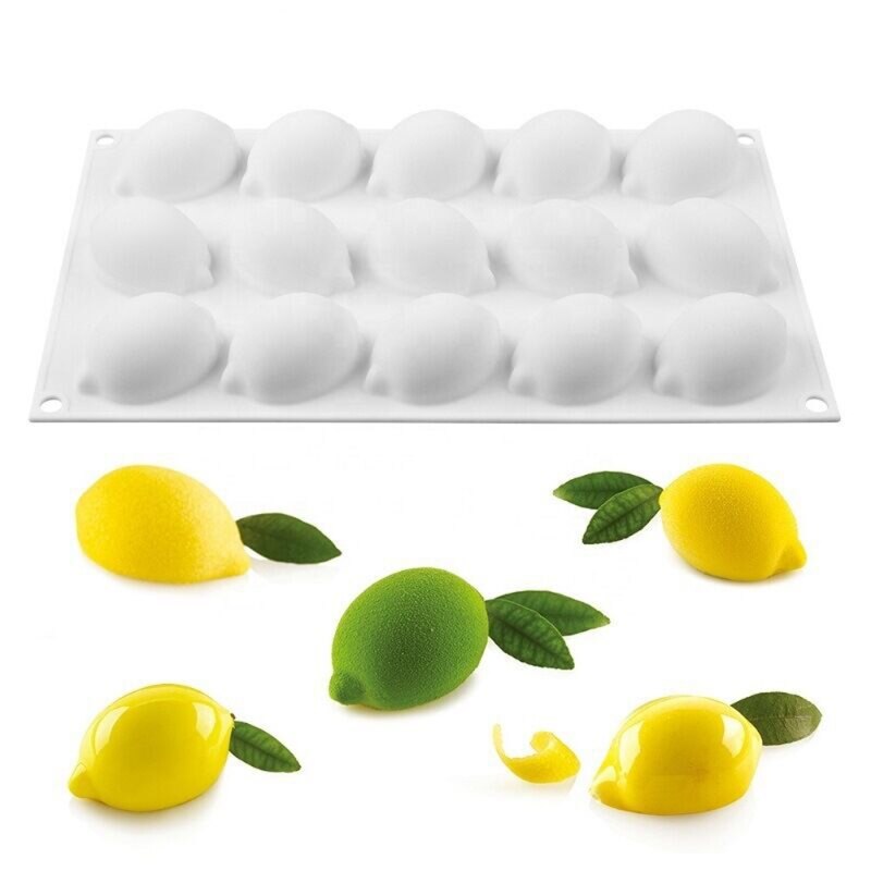 Cake Baking Pan Quick Release Lemon Shape Cupcake Pan for Pudding Dessert Mousse