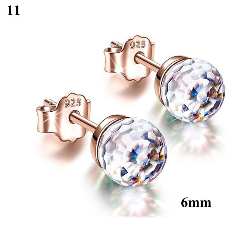 6/8mm kleurrijke oorbellen met strass-steentjes, veelkleurige bolvormige oorknopjes, kristallen oorbellen, kristallen oorbelaccessoires voor dames: 11