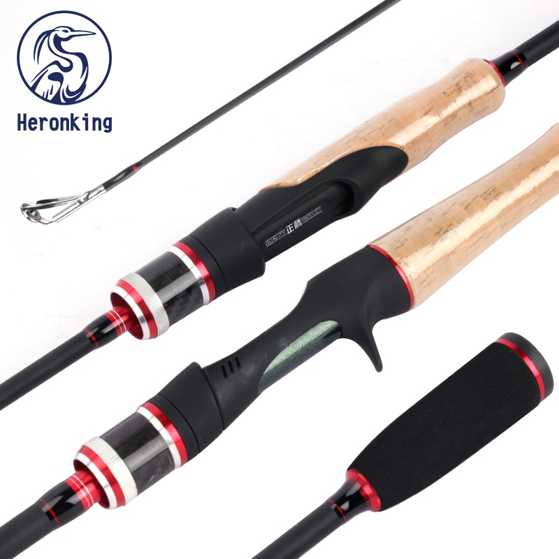 Heronking 1.8M 2.1M 2.4M Baitcast Hengel 2 Tips Ml/M Power Ultralight 2 Secties Carbon staaf Spinning Werphengel