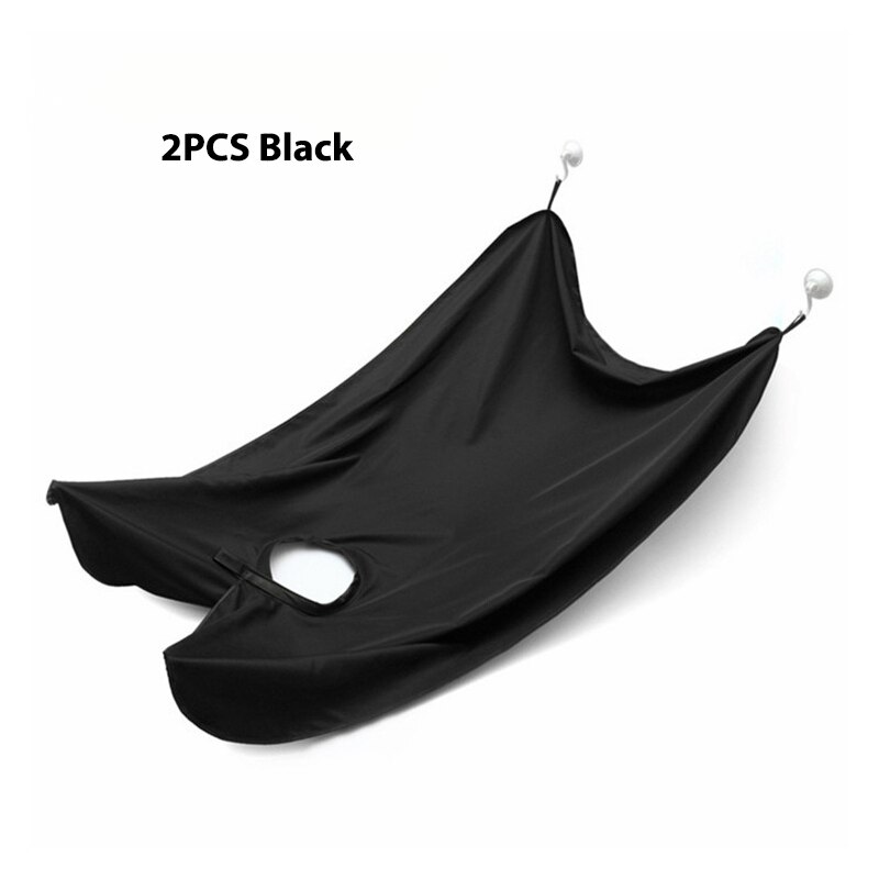 Male Beard Shaving Apron Care Clean Hair Adult Bibs Shaver Holder Waterproof Bathroom Organizer for Man: 2pcs black
