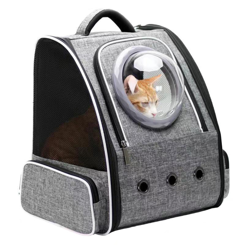 Mochila para gatos, bandolera doble de viaje transpirable, cápsula espacial, transporte para gatos, Bolso pequeño para mascotas, bolso de transporte para gatos